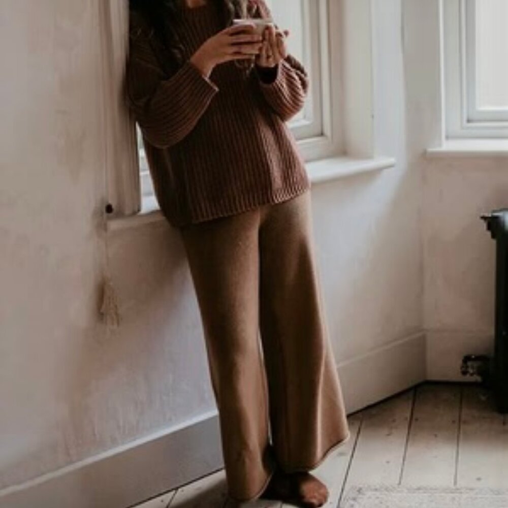 The Simple Folk Women's Pants Size 4 The Wide Leg Knit Trouser Pull On